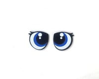 Image 2 of 6 Pairs of Glitter Oval Felt Eyes with Eyelashes For Amigurumi