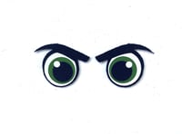 Image 7 of 6 Pairs of Green Angry Felt Eyes With Eyelashes For Amigurumi