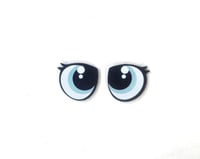 Image 3 of 6 Pairs of Glitter Oval Felt Eyes with Eyelashes For Amigurumi