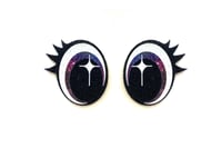 Image 1 of BULK QUANTITY Oval Cosmic Glitter Felt Eyes with Eyelashes For Amigurumi