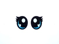 Image 1 of 3 Pairs of Blue Glitter Felt Eyes With Eyelashes For Amigurumi