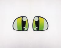 6 Pairs of Green Dragon Glitter Felt Eyes For Amigurumi