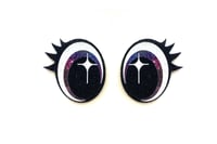 Image 2 of BULK QUANTITY Oval Cosmic Glitter Felt Eyes with Eyelashes For Amigurumi