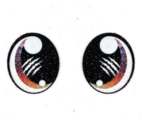 6 Pairs of Tye Dye Glitter Dino Eyes For Amigurumi