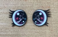 6 Pairs of Purple Mermaid Felt Eyes with Eyelashes For Amigurumi