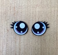 6 Pairs of Pink and Blue Glitter Oval Felt Eyes with Eyelashes For Amigurumi