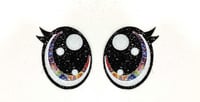 6 Pairs of Tye Dye Glitter Felt Eyes with Eyelashes For Amigurumi