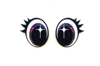 Image 3 of BULK QUANTITY Oval Cosmic Glitter Felt Eyes with Eyelashes For Amigurumi