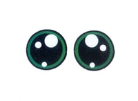 6 Pairs of Round Green Glitter Felt Eyes For Amigurumi