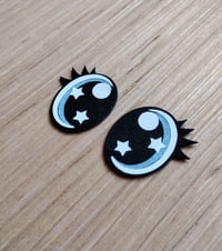 6 Pairs of Blue Glitter Shimmer Oval Felt Eyes, With Eyelashes For Amigurumi