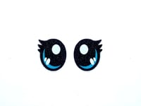 Image 2 of 3 Pairs of Blue Glitter Felt Eyes With Eyelashes For Amigurumi