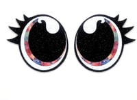 BULK QUANTITY Oval Tye Dye Felt Eyes with Eyelashes For Amigurumi