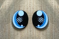 6 Pairs of Blue Glitter Kaytedids Dino Eyes For Amigurumi