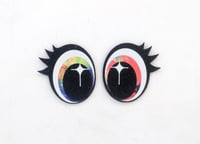 Image 3 of 6 Pairs of Cosmic Glitter Felt Eyes with Eyelashes For Amigurumi
