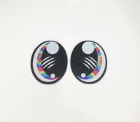 BULK QUANTITY Rainbow Glitter Kaytedids Felt Dino Eyes with Eyelashes For Amigurumi