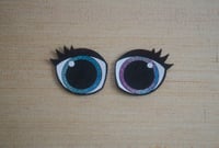6 Pairs of Rainbow Felt Eyes with Eyelashe