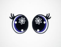 Image 3 of 6 Pairs of Flower Oval Felt Eyes with Eyelashes For Amigurumi