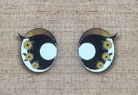6 Pairs of Sunflower Felt Eyes with Eyelashes