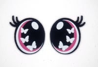 Image 3 of 6 Pairs of Butterfly Oval Felt Eyes with Eyelashes For Amigurumi