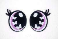 Image 4 of 6 Pairs of Butterfly Oval Felt Eyes with Eyelashes For Amigurumi