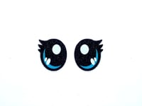 Image 8 of 3 Pairs of Blue Glitter Felt Eyes With Eyelashes For Amigurumi