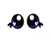 6 Pairs of Blue Kawaii Glitter Felt Eyes For Amigurumi