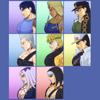 Image 3 of JJBA Big Bazonga Bois stickers and buttons (1/2)