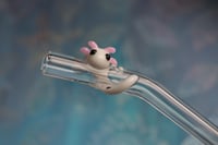 Image 1 of Axolotl Glass Drinking Straw with Case & Brush