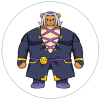 Image 2 of Big Bear Abbacchio sticker and button