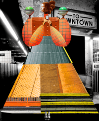 Plate No; 590: Subway (for the NYC Metropolitan Transit Authority "Subway Muses" poster campaign)