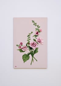 Image 1 of Hollyhocks On Pink