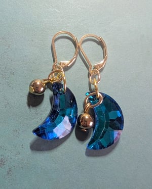 Image of MERMAID BRACELETS! ~ Raven Haired Sirena in Midnight Blue & Golden Stars Bauble Bracelet 