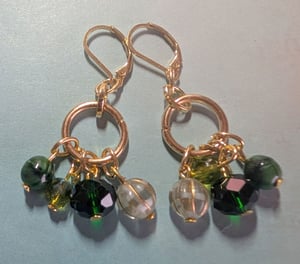 Image of MERMAID BRACELETS! ~ Chestnut Brown Haired Sirena with Jungle Green Beads Bauble Bracelet 