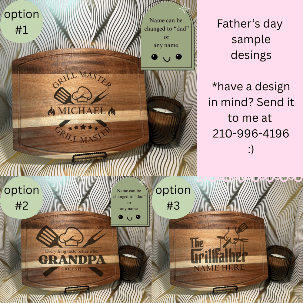 Image of Engraved Acacia Wood Cutting Boards