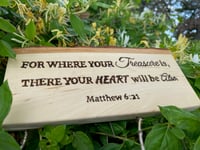Image 3 of Matthew 6:21 - Basswood Plaque 
