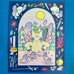 Image of Cat in Water Poster