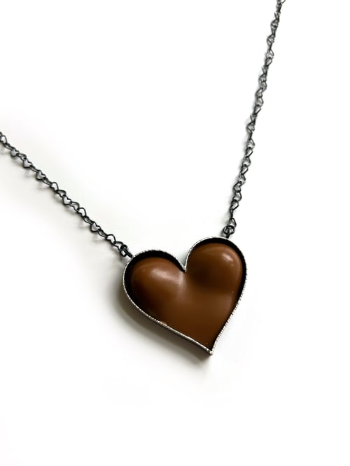 Image of Bust Heart Necklace - Chocolate