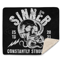Image 2 of SkullnSnake Sherpa blanket