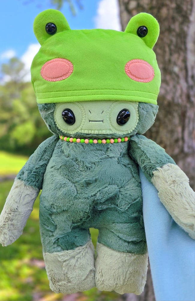 Image of Frog-Tastic Green Grey Alien Baby! 👽🐸