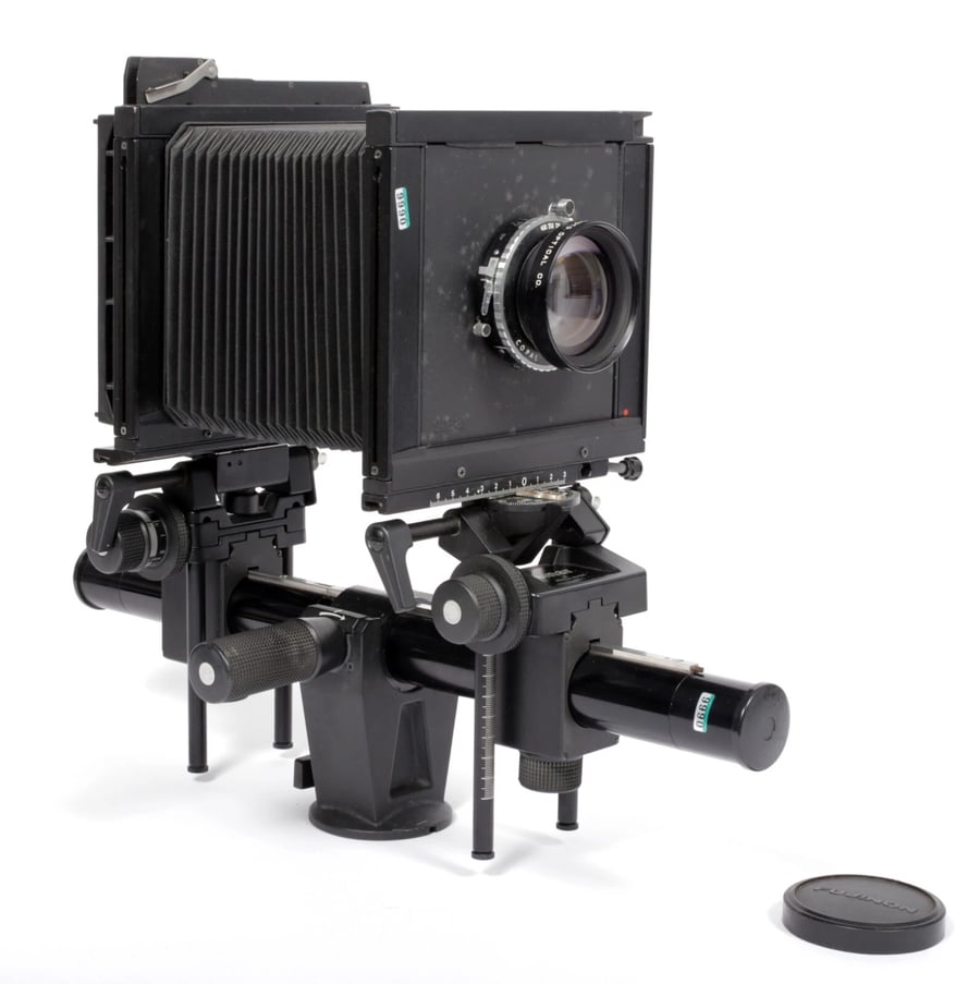 Image of Sinar F1 4X5 Camera with Fuji W 210mm F5.6 MC lens + holders +film +FRESNEL #0666