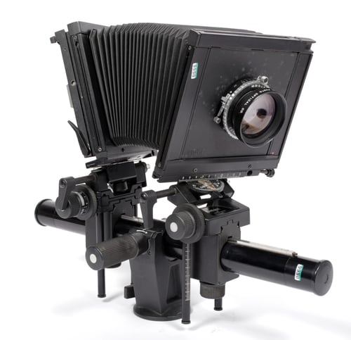 Image of Sinar F1 4X5 Camera with Fuji W 210mm F5.6 MC lens + holders +film +FRESNEL #0666