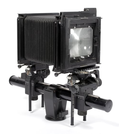 Image of Sinar F1 4X5 Camera with Fuji W 210mm F5.6 MC lens + holders +film +FRESNEL #0666