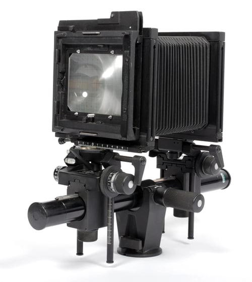 Image of Sinar F1 4X5 Camera with Fuji W 210mm F5.6 MC lens + holders +film +FRESNEL #0666