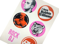 Image 2 of Robbie Williams Sticker Sheet (6 Stickers) 