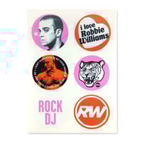Image 1 of Robbie Williams Sticker Sheet (6 Stickers) 