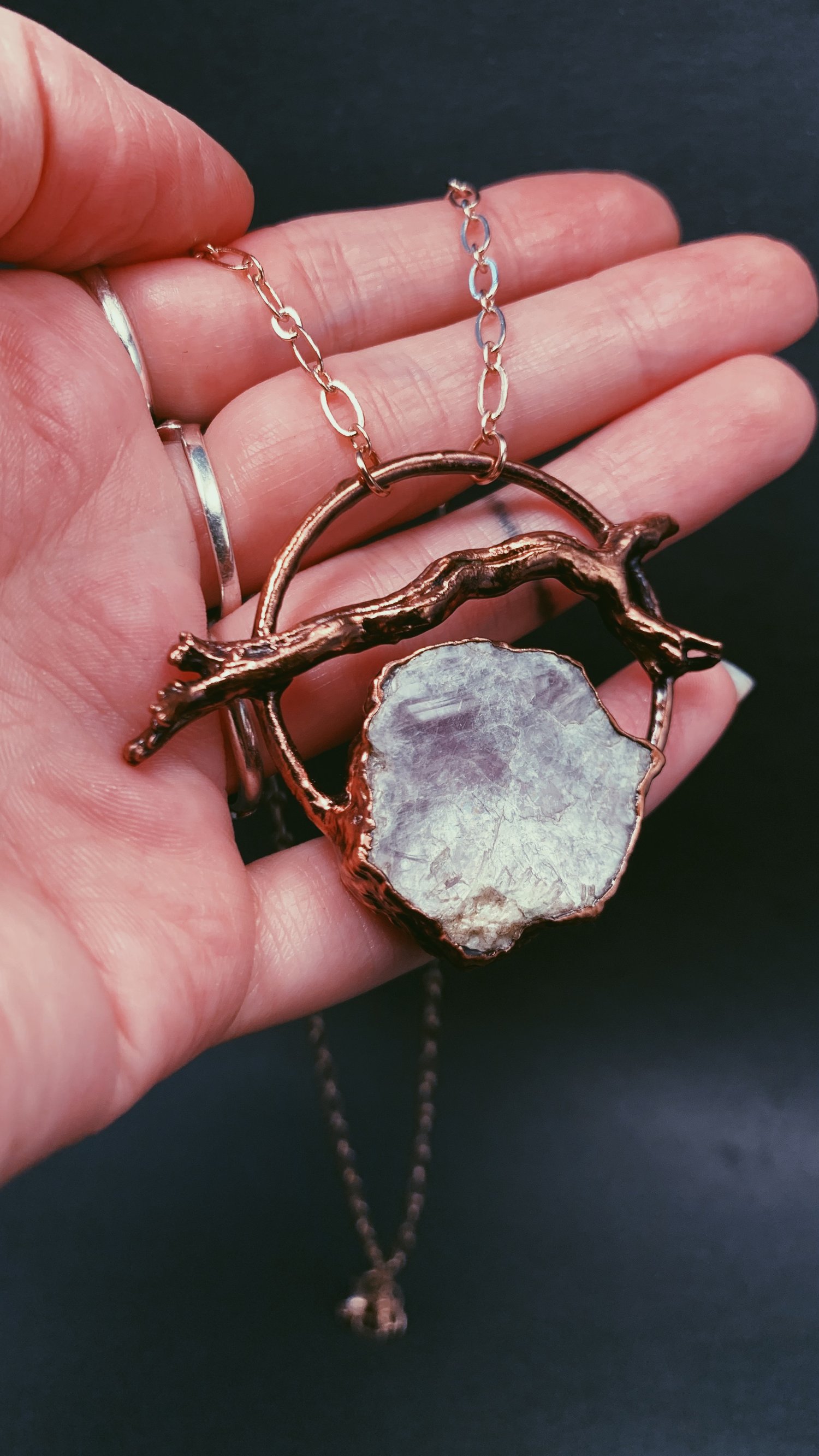 Image of Lepidolite & Tree Root
