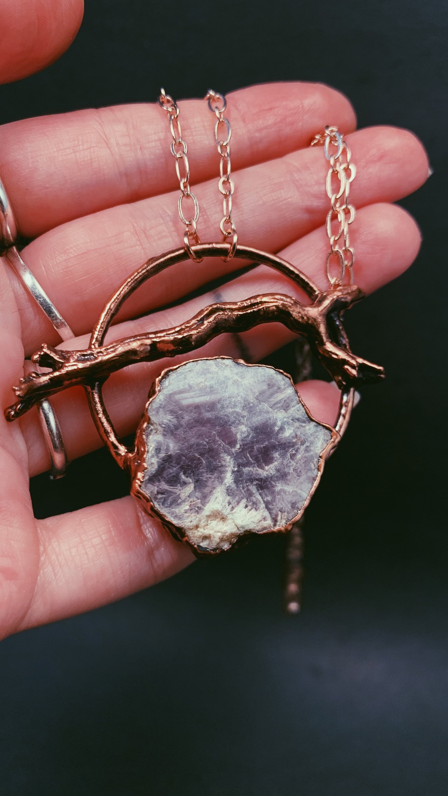 Image of Lepidolite & Tree Root