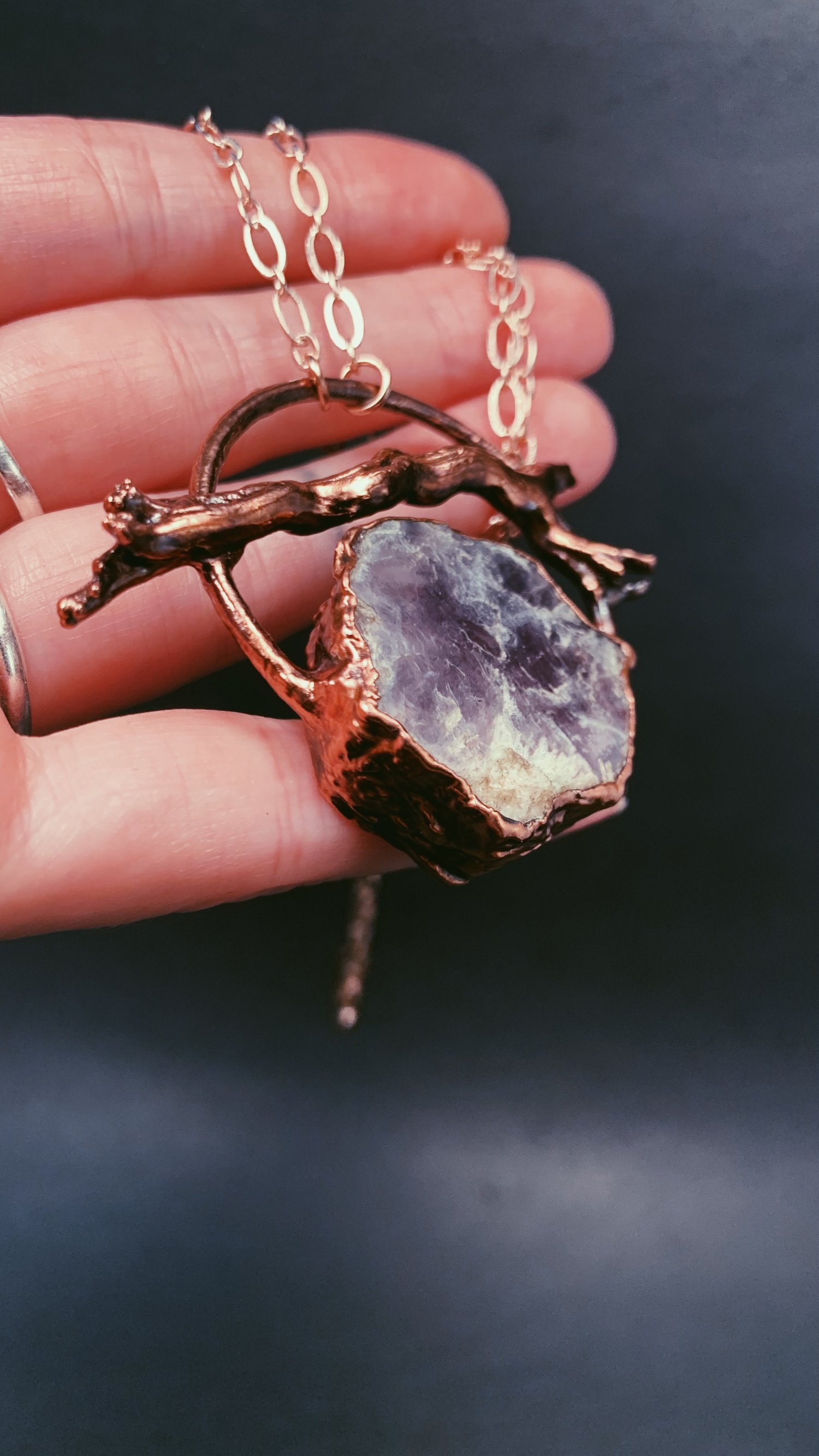 Image of Lepidolite & Tree Root