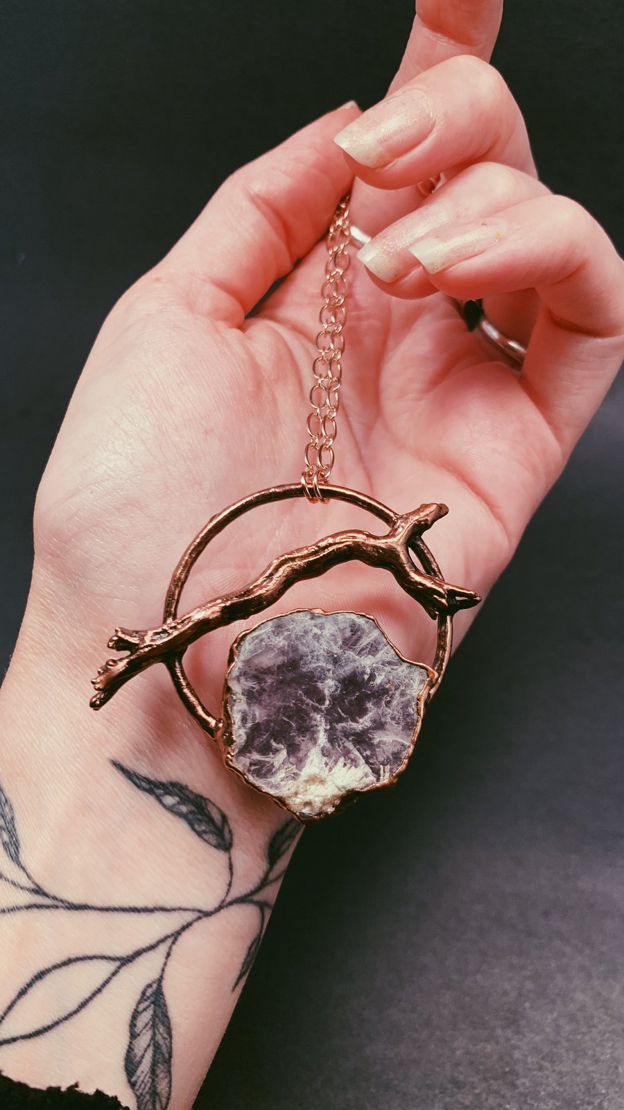 Image of Lepidolite & Tree Root