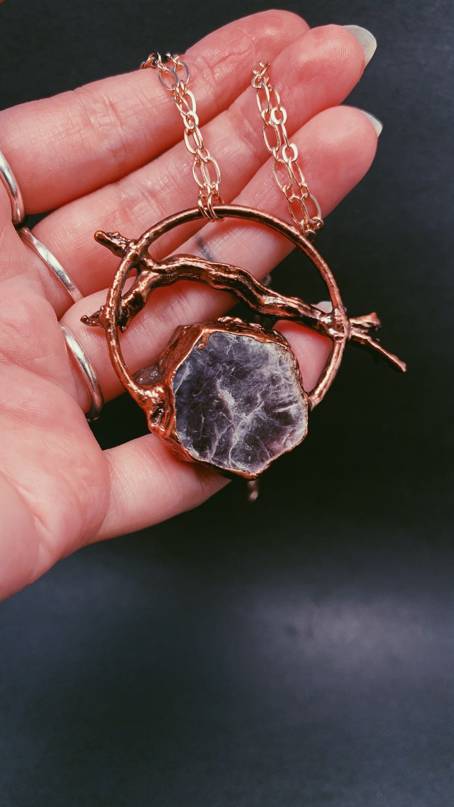 Image of Lepidolite & Tree Root